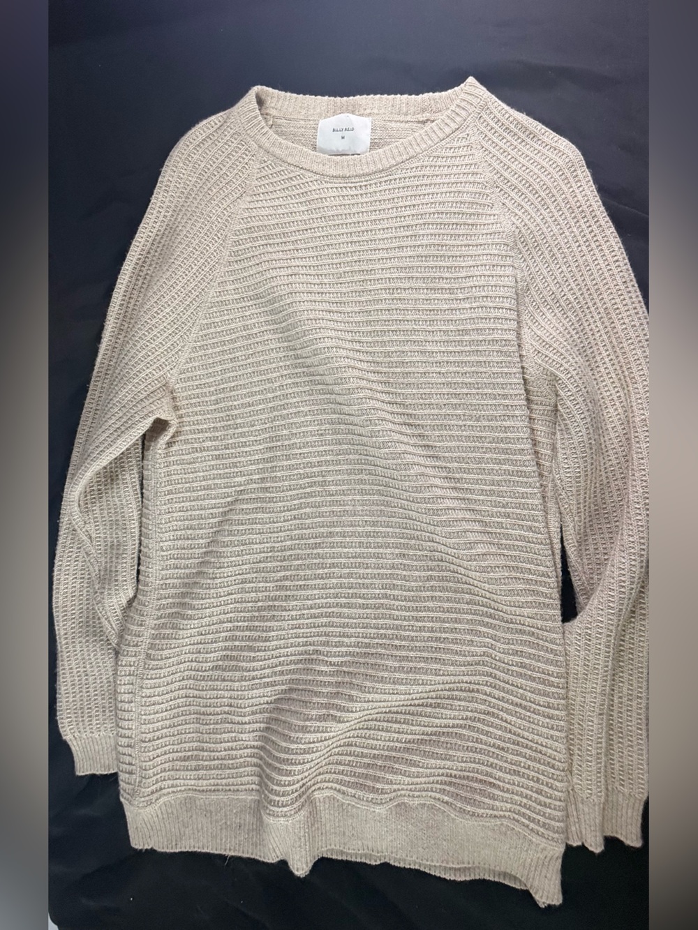 Billy Reid Men's Cream Knit Sweater - Classic Crewneck